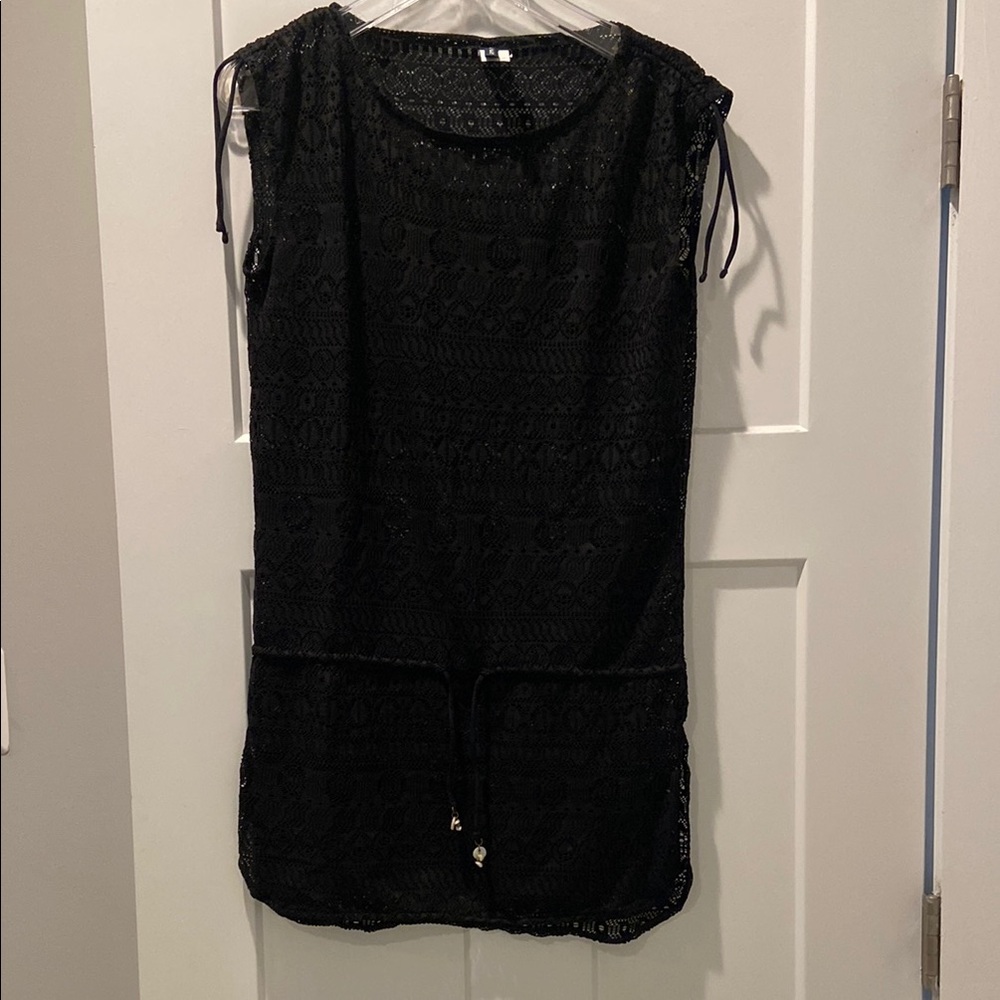 Ralph Lauren Black Lace Tunic Swim Beach Cover Up